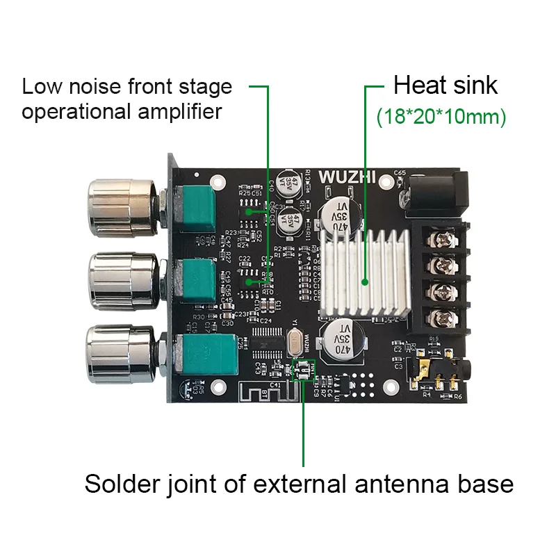 ZK-502MT/ ZK-5022*50W Bluetooth 5.0 Subwoofer Amplifier Board 2.0 Channel High Power Audio Stereo Amplifier Board 