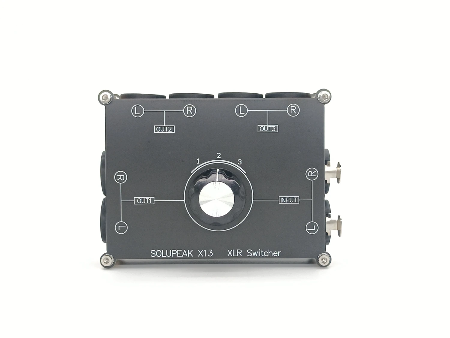 XLR-conmutador de Audio estéreo equilibrado 1 en 3 salidas, Selector de fuente de señal de Audio, caja divisora pasiva