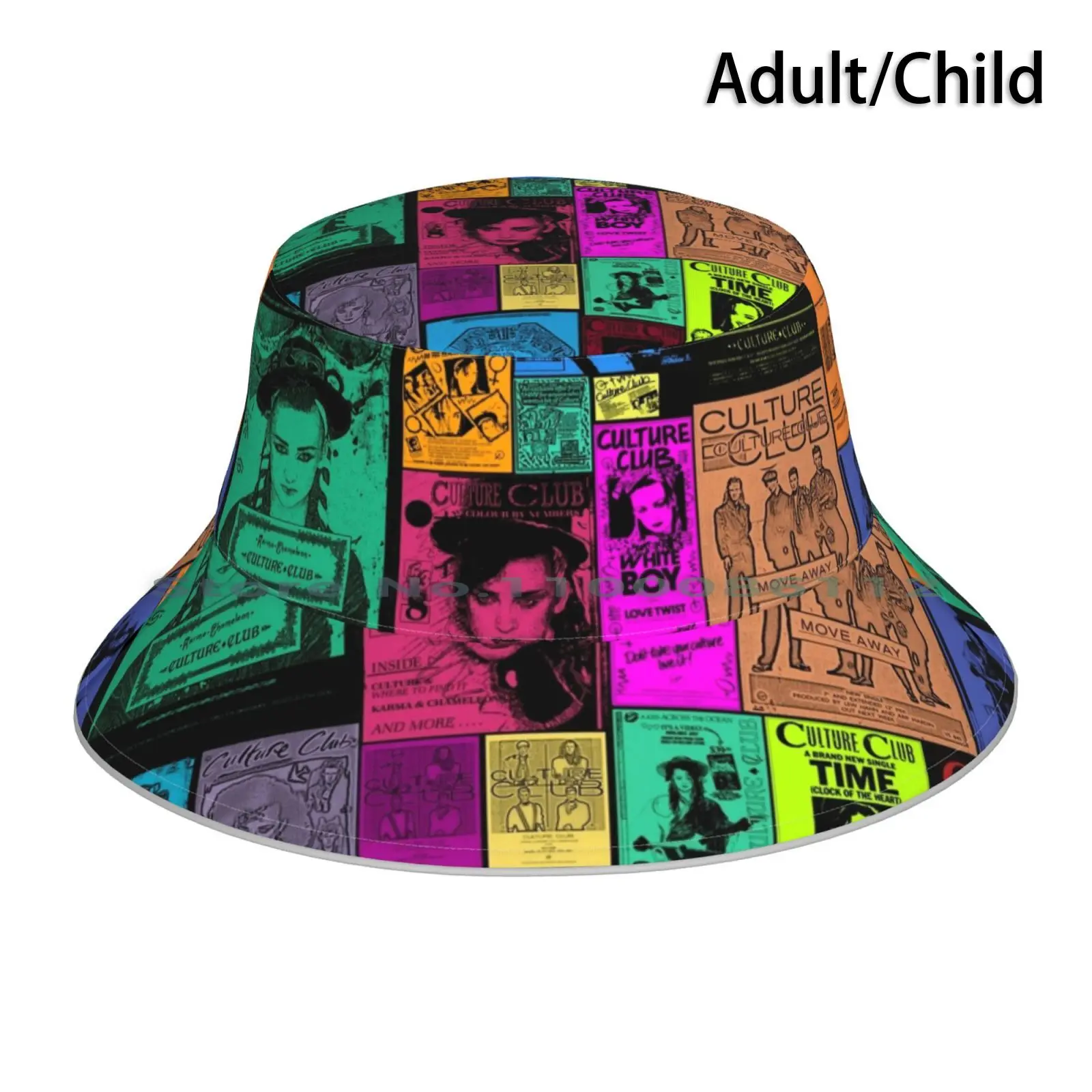 Culture Club-Ad Culture Bucket Hat Sun Cap Boy George Jon Moss Roy Hay Mikey Craig Culture Club Karma Chameleon Do You Really