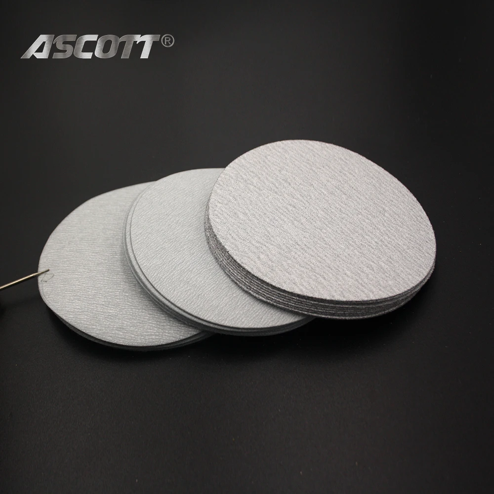 100 pz/set tampone per lucidatura in carta vetrata bianca da 4/5/6/7 pollici disco per lucidatura con supporto ad anello autoadesivo per lucidatura smerigliatrice angolare