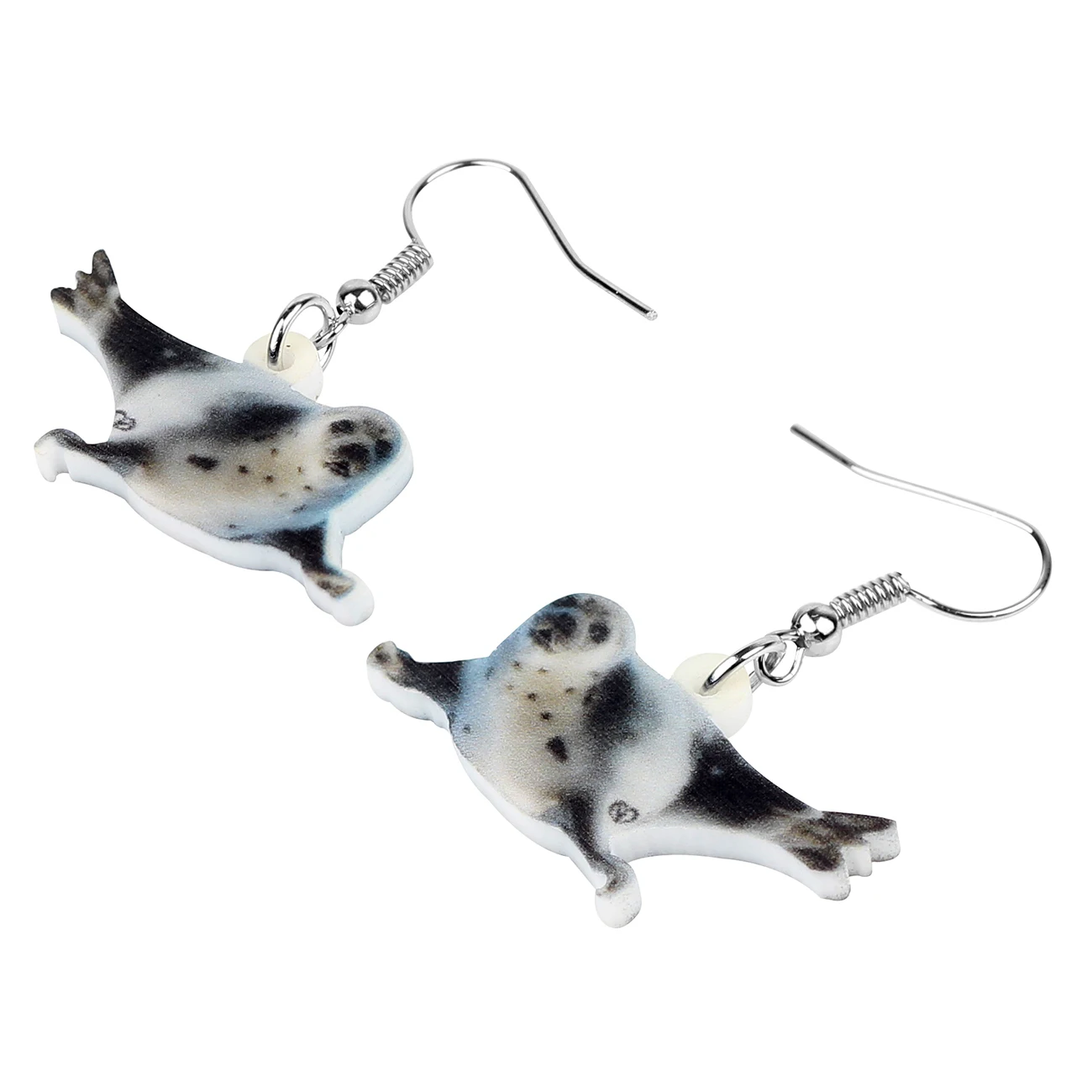 Bonsny Acrylic Cute Ocean Sea Lion Earrings Drop Dangle Sea Animal Jewelry For Women Girl Kids Charms Gift Accessories Hot Sales