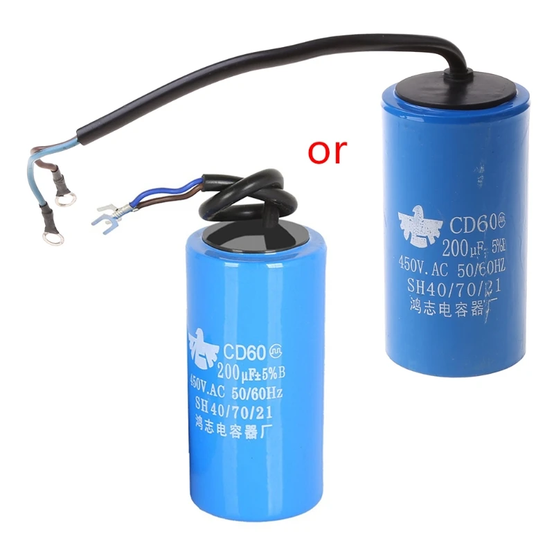 250-450V AC 200uF Appliance Motor Start Run Capacitor CD60 High Quality