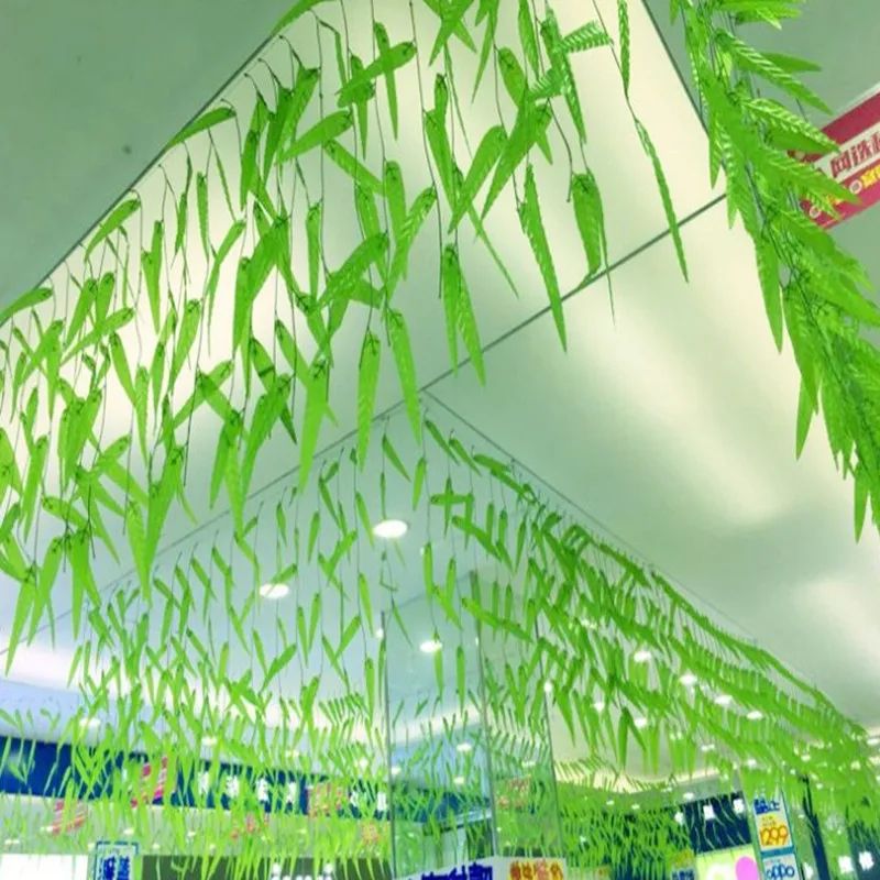 200Pcs Simulation Willow Leaf Rattan Artificial Plants Green Garland Plants Vine Fake Foliage Home Decoration