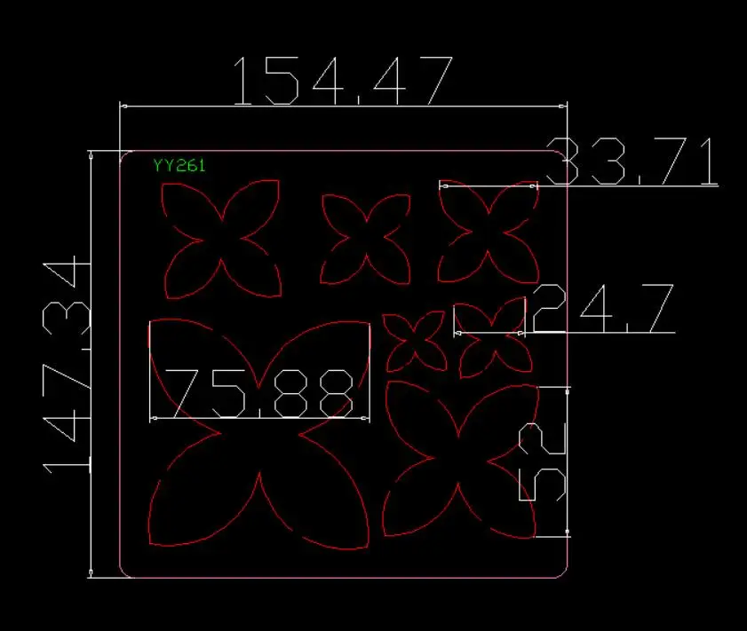 Wooden die cutting process rose flower knife mold, YY261Petal Cutting compatible with most manual die cutting dies