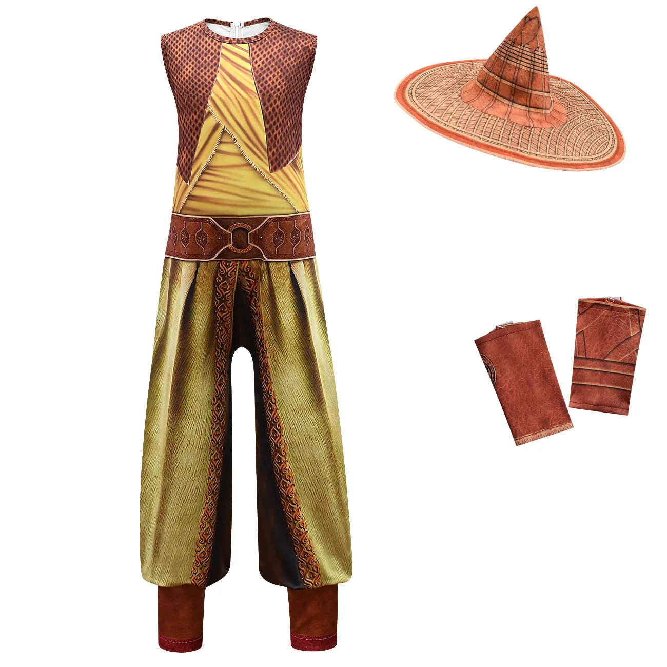 2021 New Movie Raya and The Last Dragon Kids Cosplay Legend Halloween Costume Raya Bodysuit Fancy Set Child Performance Costume image 3