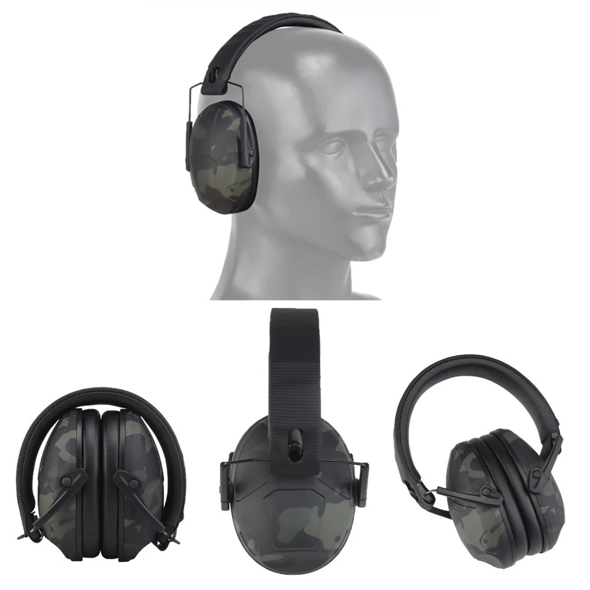 Auriculares con reducción de ruido para disparar, cascos IPSC antiruido, Protector auditivo plegable para caza y tiro