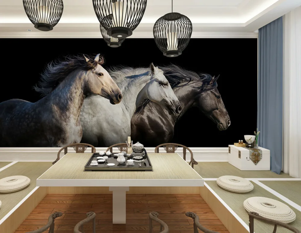 Bacal Horse Photo Wallpaper Stickers Home Decor Wall Papers Mural Kids Room Bedroom Papel Parede 3D Vinyl Silk Wallpaper