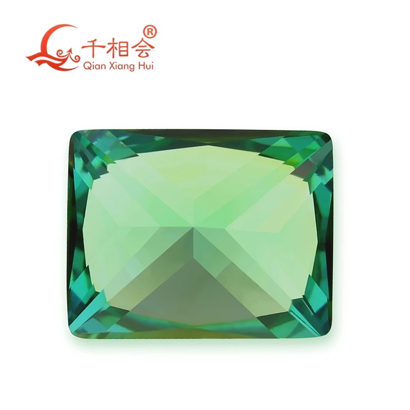 rectangle shape cubic zirconia special color  multi blue-green color cz loose stone