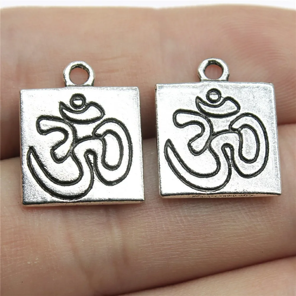 10pcs Charms Yoga Om Pendants Making DIY Handmade Tibetan Silver Color Vintage Antique Bronze Color Jewelry Making Finding