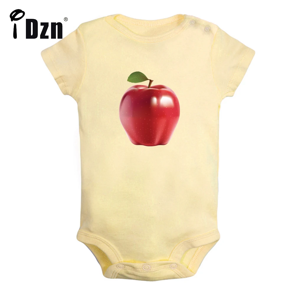 Baby Boys Girls Summer Bodysuit Red Apple Green Apple Printed Clothing Fruit Art Design Rompers Newborn Short Sleeves Jumpsuits