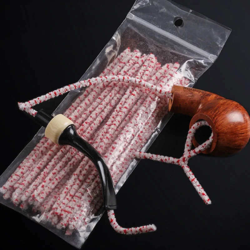 50pcs/lot 4mm Cotton Smoking Pipe Cleaners Smoke Tobacco Pipe Cleaning Tool Cigarette Holder Tobacco Pipe Accessories