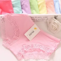 4Pc/Lot Young Girl Briefs Candy Colors Girls Panties for Teenage Kids Underwear Pants Underpants 9-20T