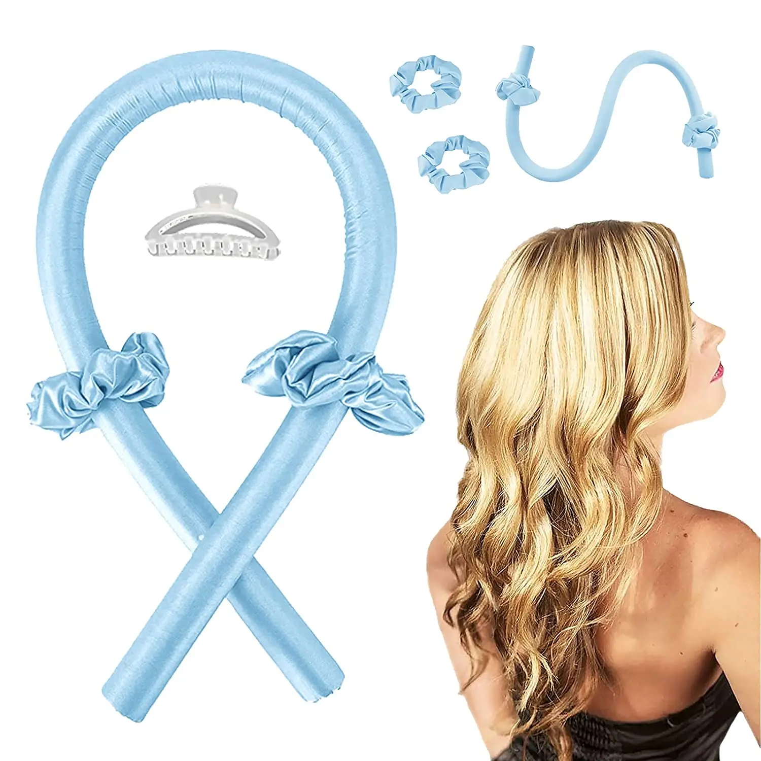 

Heatless Hair Curlers For Long Hair, No Heat Hair Curlers Spiral Silk Curlers Hair Rollers, Heatless Curling Rod Headband