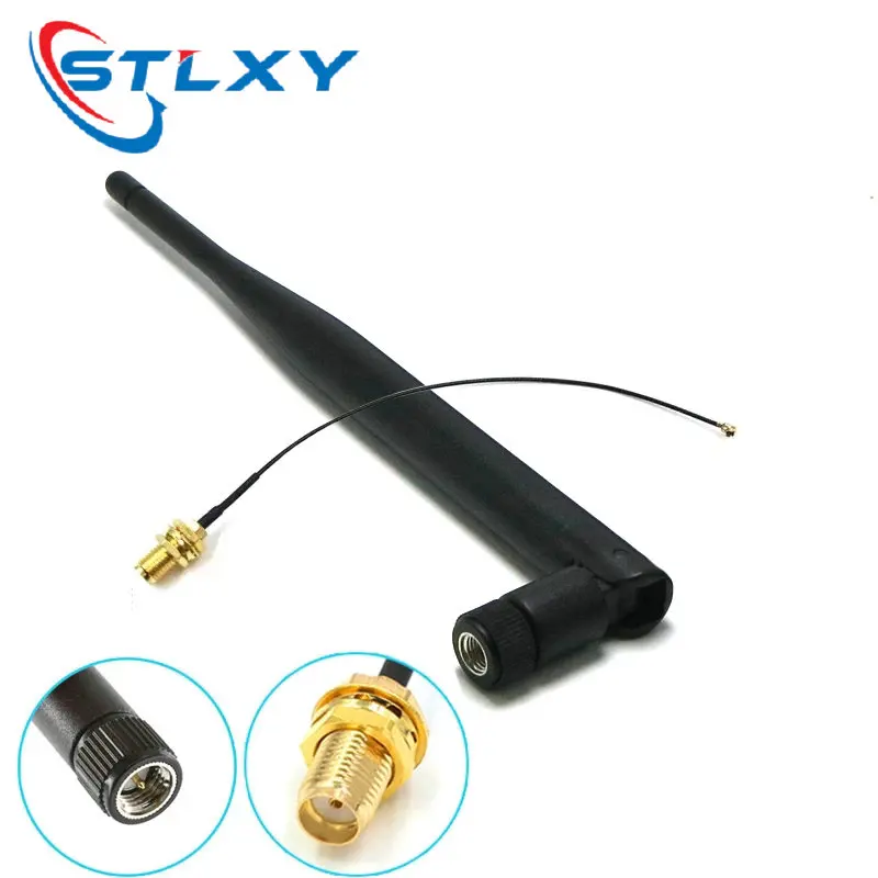 2.4GHz 6dBi WiFi 2.4g Antenna Aerial RP-SMA Male wireless router+ 15cm PCI U.FL IPX to RP SMA Male Pigtail Cable ESP8266 ESP32