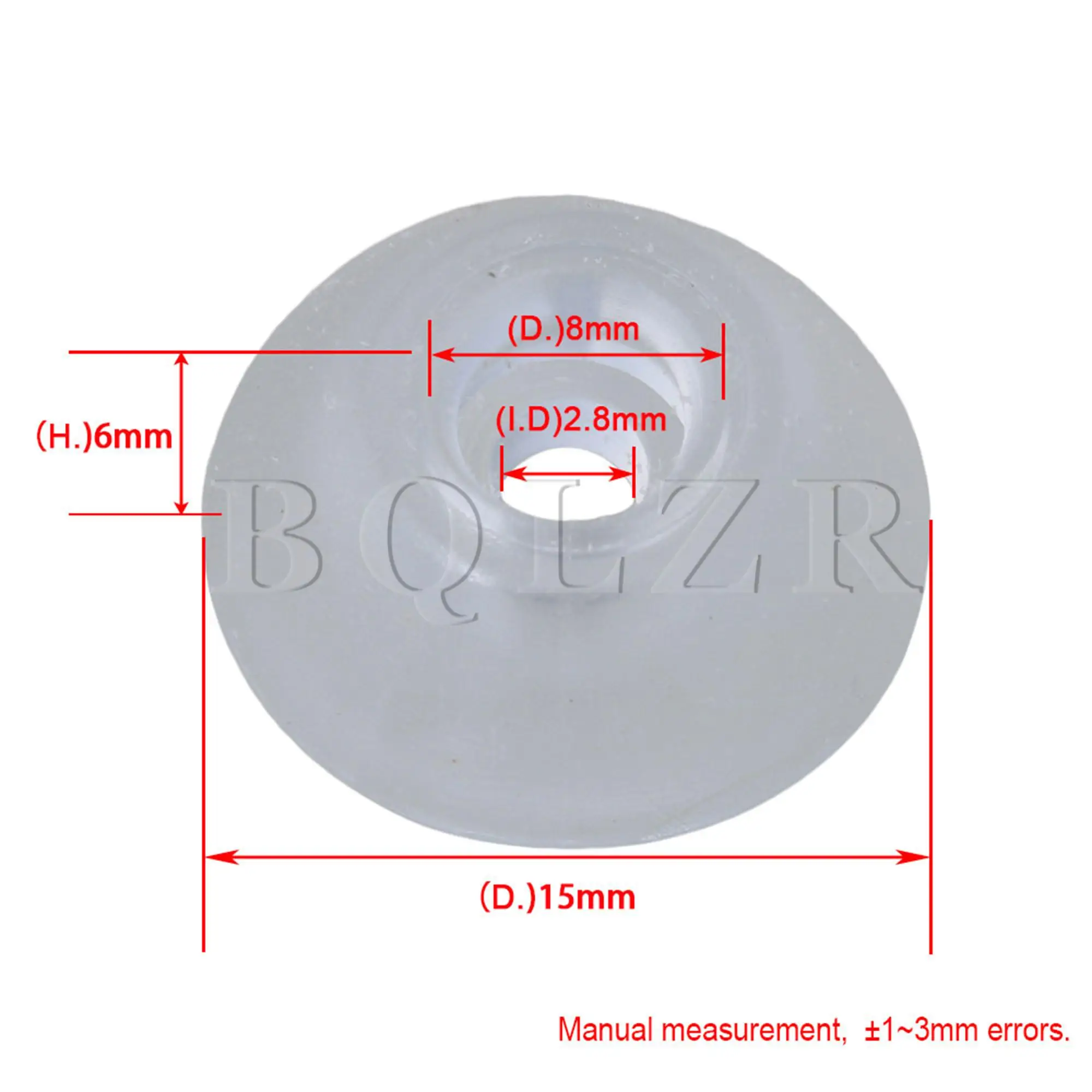 BQLZR 400PCS 15x6x8mm Light blue Chair Silicone Round Soft Rubber Anti-slip Foot Pad for Furniture Feet Chair Cup Table