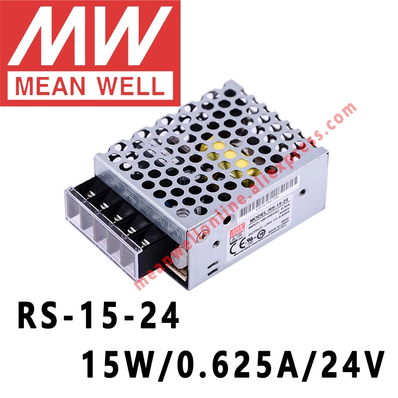 Mean Well RS-15-24 AC/DC 15W/0.625A/24V Single Output Switching Power Supply meanwell online store