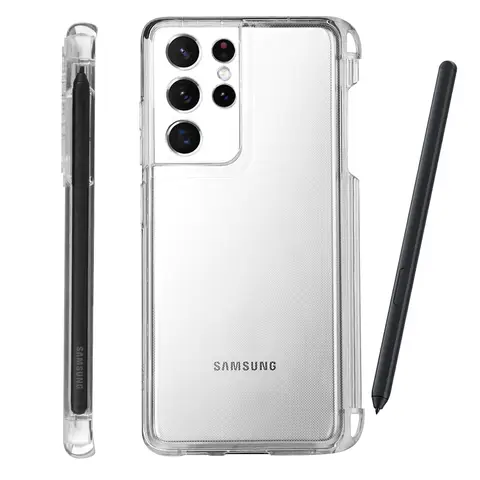 삼성 갤럭시 S21 울트라 5G TPU 커버 안티 노크 럭셔리 케이스에 대한 패션 펜 슬롯 투명 케이스 삼성 갤럭시 S21 울트라 5G TPU 커버 안티 노크 럭셔리 케이스에 대한 패션 펜 슬롯 투명 케이스