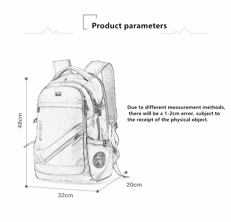 SWICKY brand woman men MP3 music USB charging fashion business casual tourist theft waterproof 15.6 inch Laptop backpack