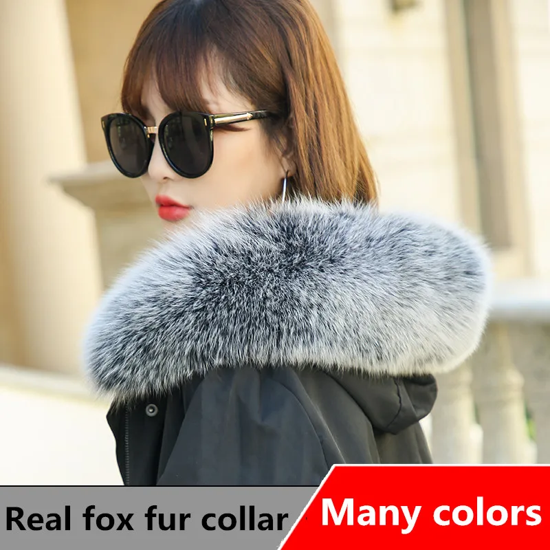 

Winter 100% real fox collar scarf men's and women's general coat fur hat collar fox collar women's warm Collar Scarf