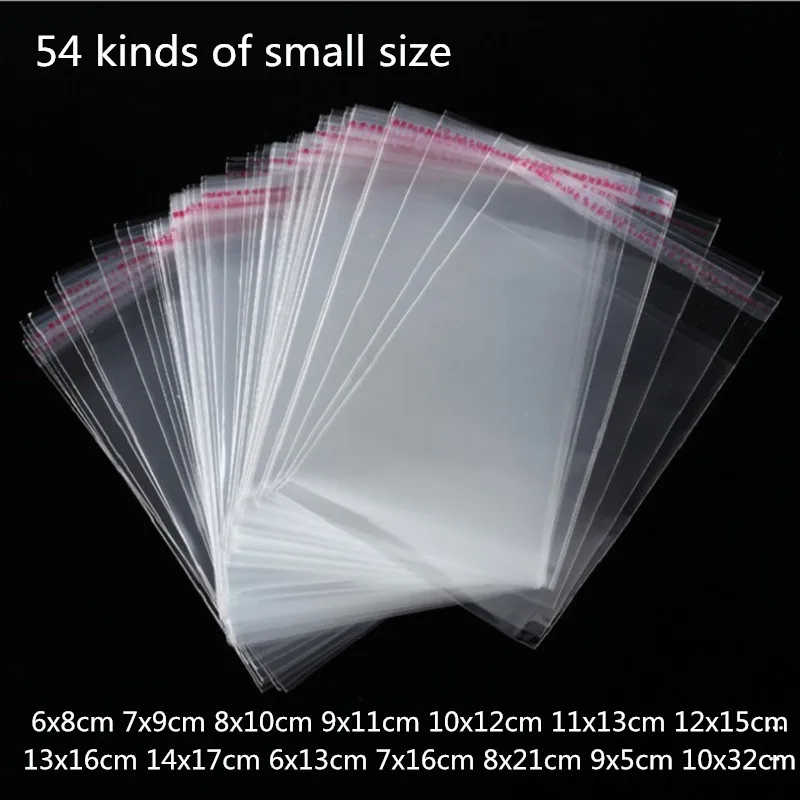 100pcs Clear Self-adhesive Sealing Plastic Bag Gift Jewelry Packaging Bag Candy Packing Resealable Cookie Packaging Bags