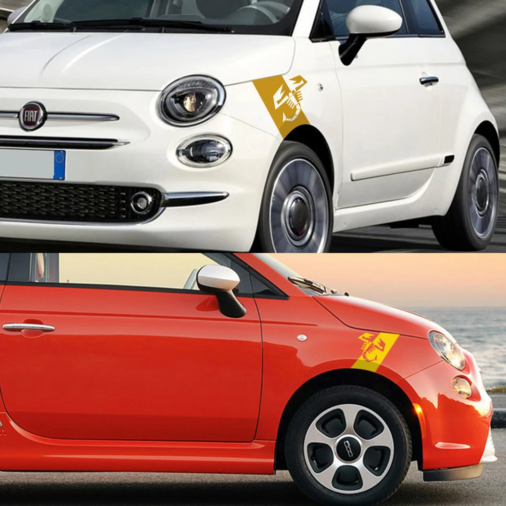 2 قطعة ملصقات السيارات درابزين عجلة الحواجب ديكور لشركة فيات 500 500e 500c Abarth 595 695 الباندا السيارات الفينيل فيلم الشارات ضبط الملحقات