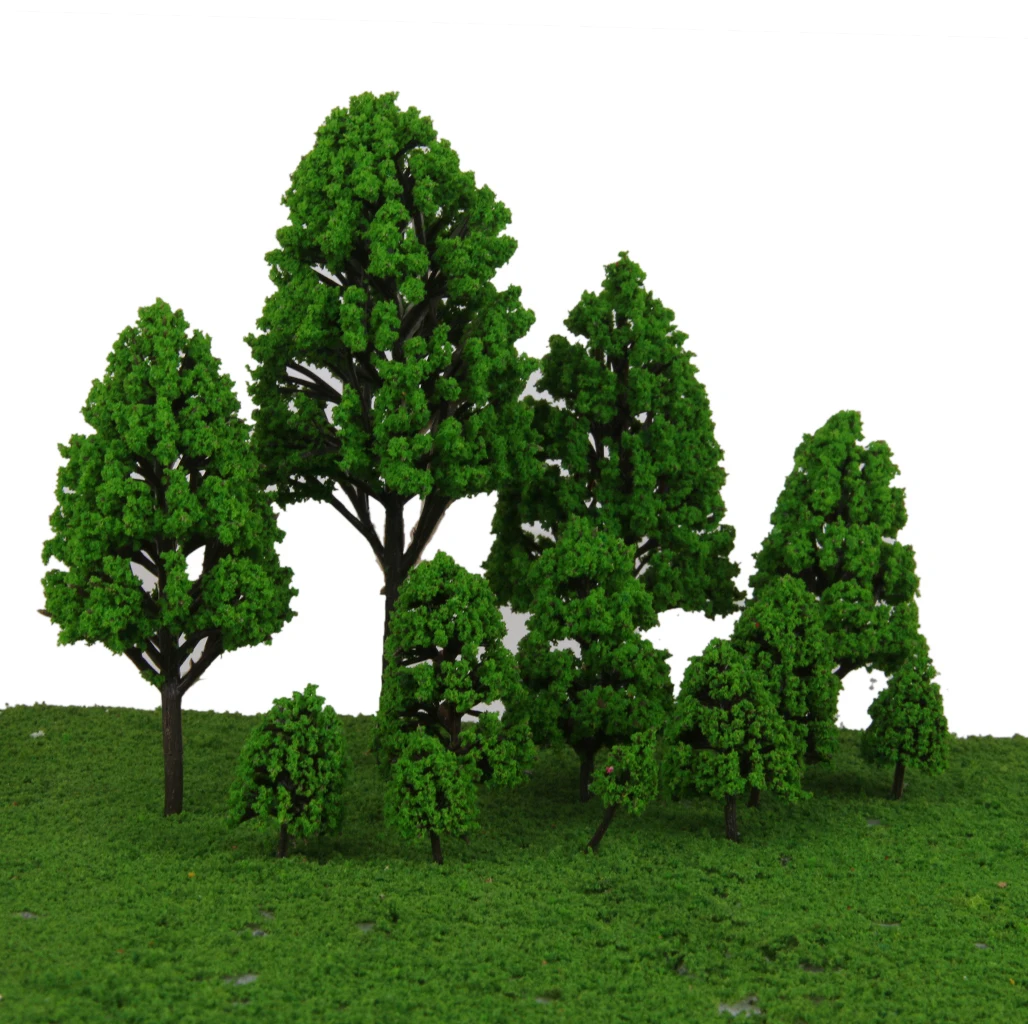 12pcs 2.5-16cm Mixed Model Trees for Model Train Diorama, DIY Crafts, Wargames Scenery or Building Scenics Miniature Tree