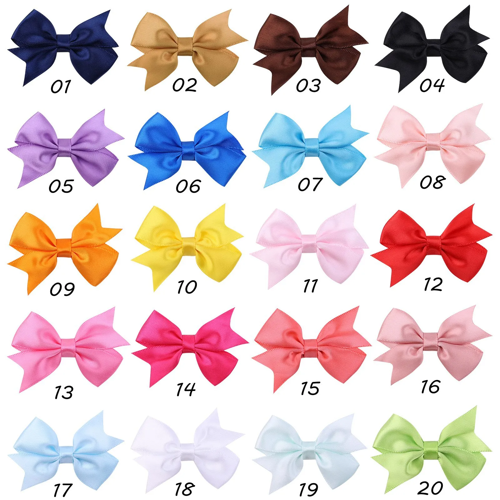 

100pc/lot 2.3inch Handmade Grosgrain Satin Bows with Clips Baby Girls Bowknot Hairpins Children Photo Props Headwear Accessories