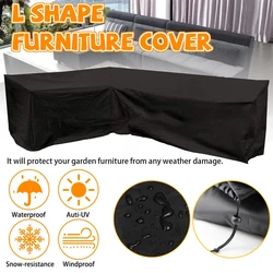 Waterproof Outdoor Patio Garden Furniture Cover L Shape Dustproof Table Chair Sofa Protective Cover Rain Snow Mildew Resistant