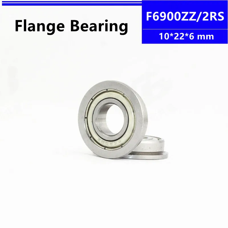 50pcs/100pcs F6900ZZ F6900-2RS 10*22*6mm flange deep groove ball bearing 10x22x6mm Flanged bearing F6900