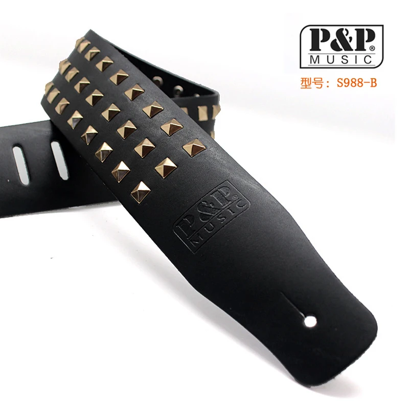 Guitar Strap Real Leather Metal Electric Guitar Strap Widened Thickened Bass Strap Rock Strap Guitar Accessories Parts