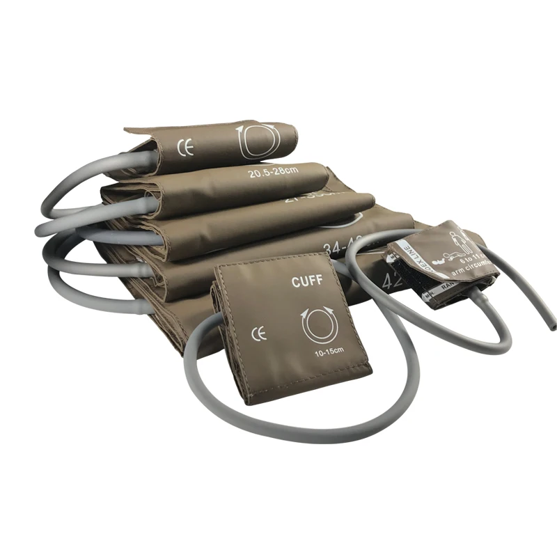 All Sizes In One Set Reusable Blood Pressure NIBP Cuff With Single Tube For Neonates to Adult Size Patient Monitor Single Hose