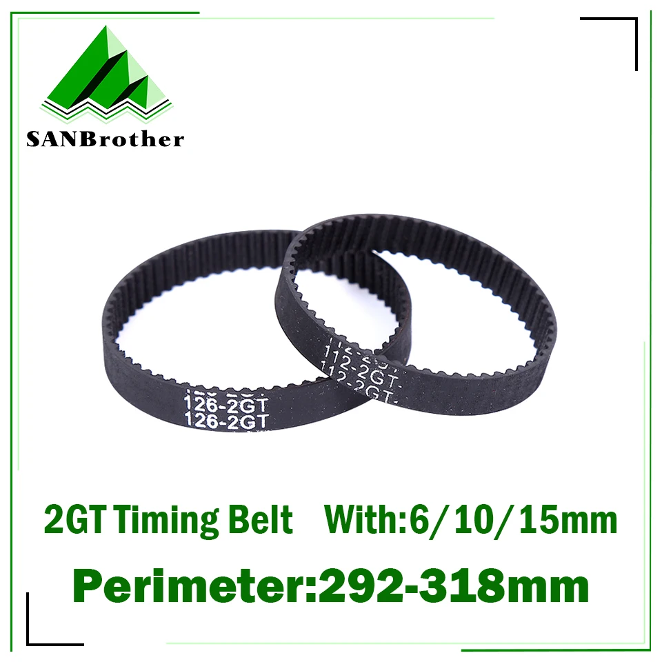 

3D Printer GT2 6/10/15mm Closed Loop Rubber 2GT Timing Belt Length 300 292 294 302 308 318 296 298 304 306 310 312 314 316mm