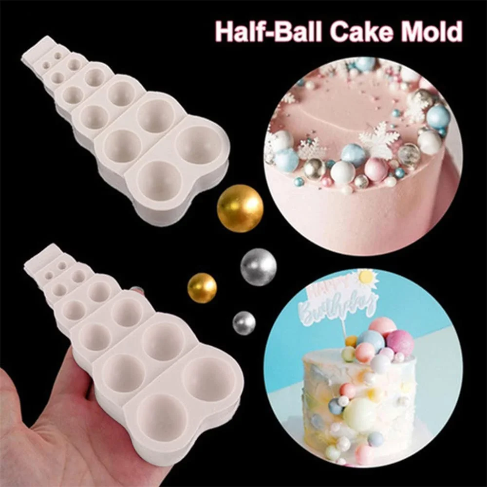 1PC Silicone Mold 3D Pearl Ball Fondant Molds Soap Semi Sphere Chocolate Mould Baking Cake Decorating Tools Kitchen Accessories