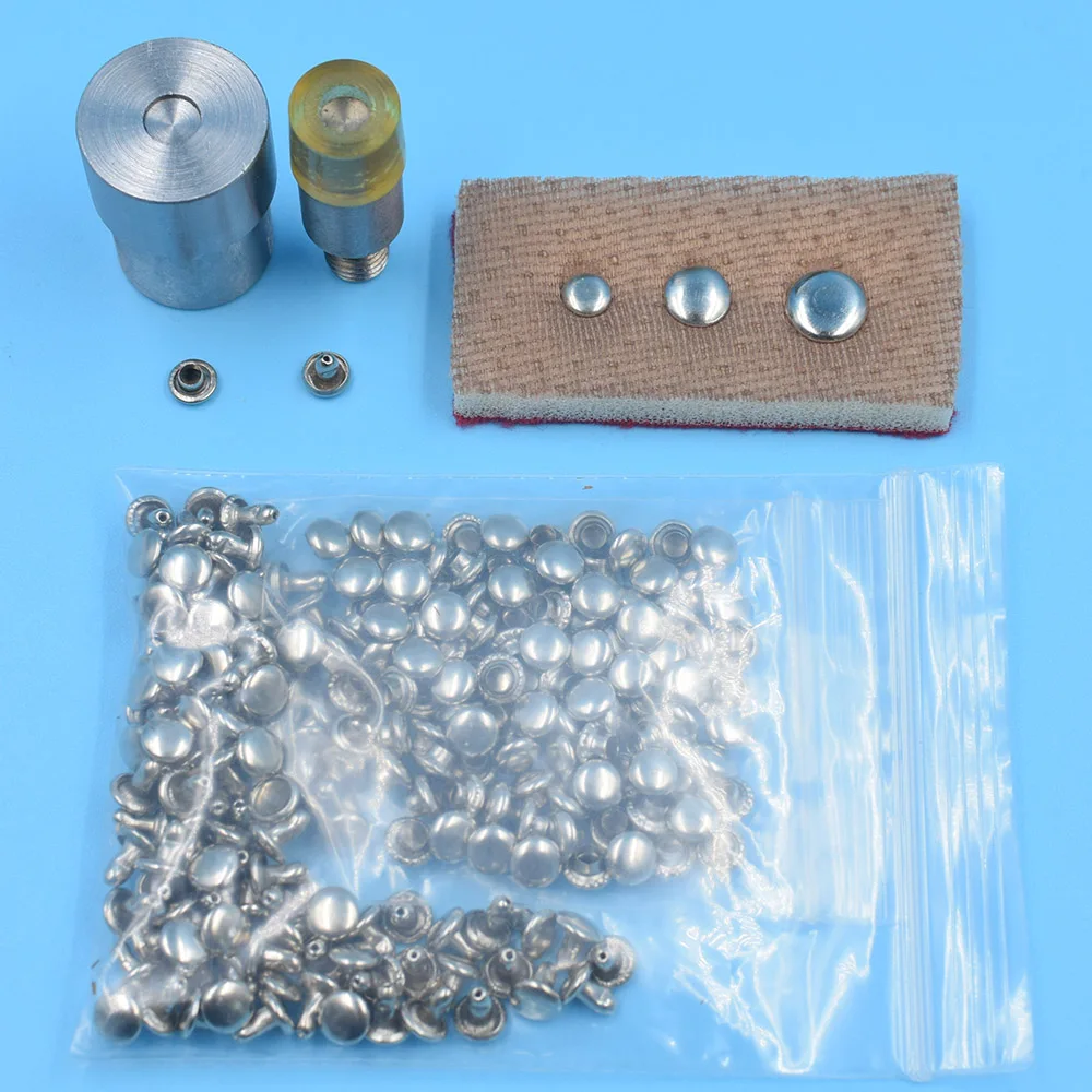 100sets 6mm/7mm/8mm/9mm/10mm close stud rivets with the suited mold DIY Apparel Craft sewing bulk leather bags clothing toolkit