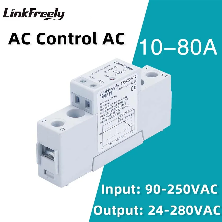 Smart Mini Solid State Relay Board Module SSR AC control AC 90-250VAC Input 24-280VAC Output Electric PowerRelay Switch Din Rail