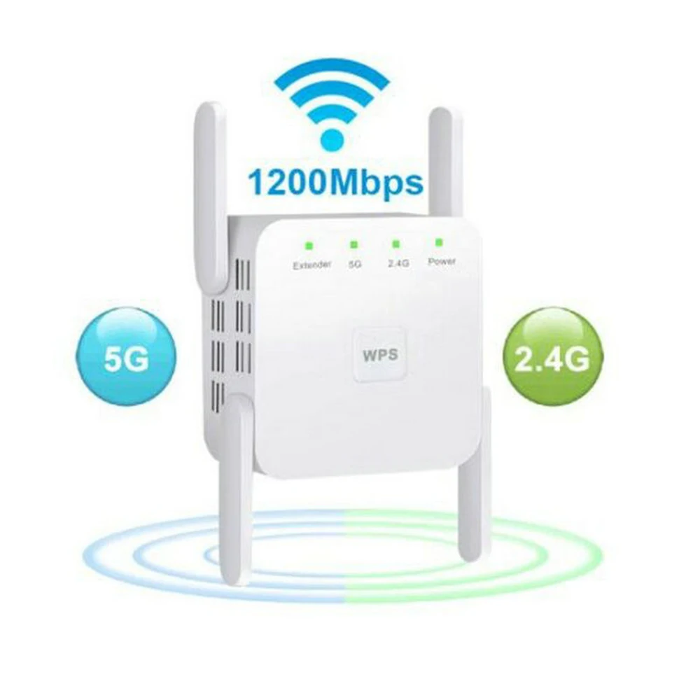 5G WiFi Repeater Wifi Amplifier Signal Wifi Extender Network Wi fi Booster 1200Mbps 5 Ghz Long Range Wireless Wi-fi Repeater