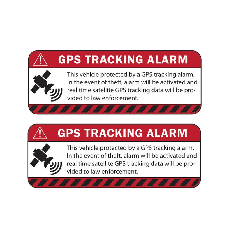 

13.1CM*4.9CM 2 Pcs Car Sticker Reflective WARNING GPS TRACKING ALARM Decal Motorcycle Parts
