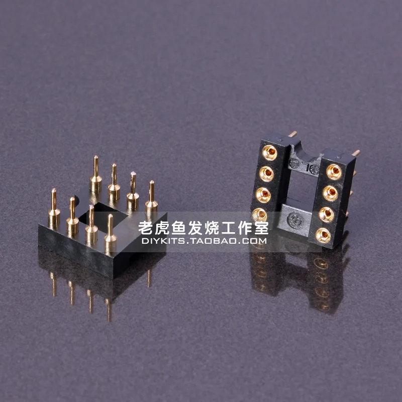 10pcs 8P Fully Gold-plated Luxury IC Block Nextron Original Taiwan Zhengling Seiko DIP-8 Round Hole Socket Fever Op Amp