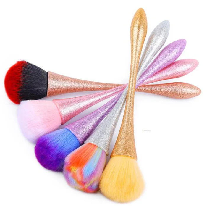 1pc frosted nail dust brush long handle Nail art brushes UV Gel Glitter Powder remover clean brush Manicure Tools