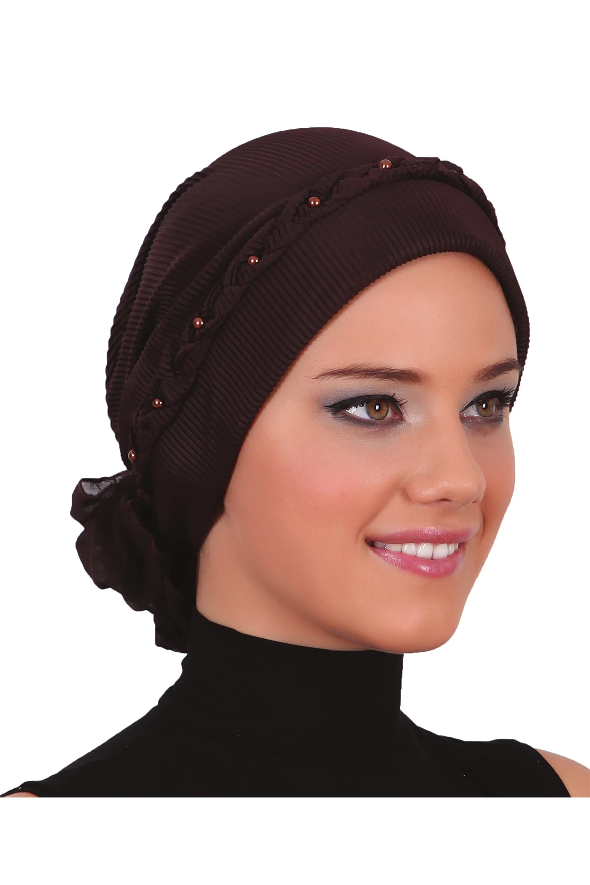 2024 New Fashion Pleat Twisted Ready Turban Hijab Bonnet Scarf Cancer Cap Special Women Product Beret Bandana Muslim Bead