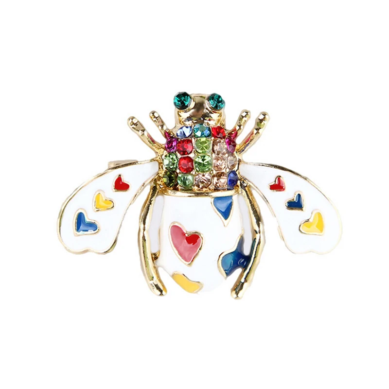 Rhinestone Bee Brooch Enamel Pin Antique   Color Fashion Insect Brooches For Women Fine Jewelry Animal Little Bee Brooches