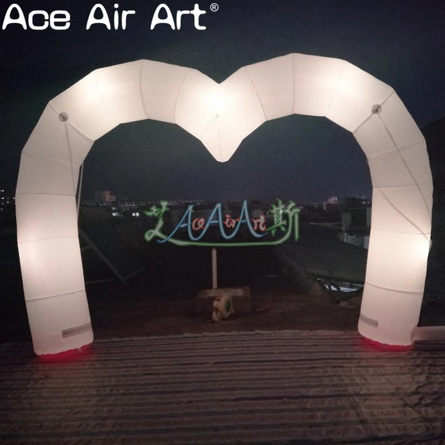 Color Changing Inflatable Heart Shaped Arch, Archway Entrance, Love Heart, Wedding, Valentine's Day Decoration