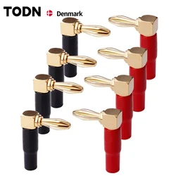 8Pcs Right Angle 90 Degree 4mm Banana Plug Screw L Type for Binding Post Amplifiers Video Speaker Adapter Connector