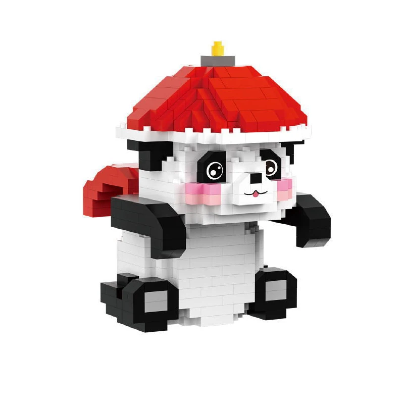 Creative Panda Pendant Micro Building Blocks Stitch StellaLou Fortune Cat Angel Ornaments Mini Brick Figrue Toys For Office Decr