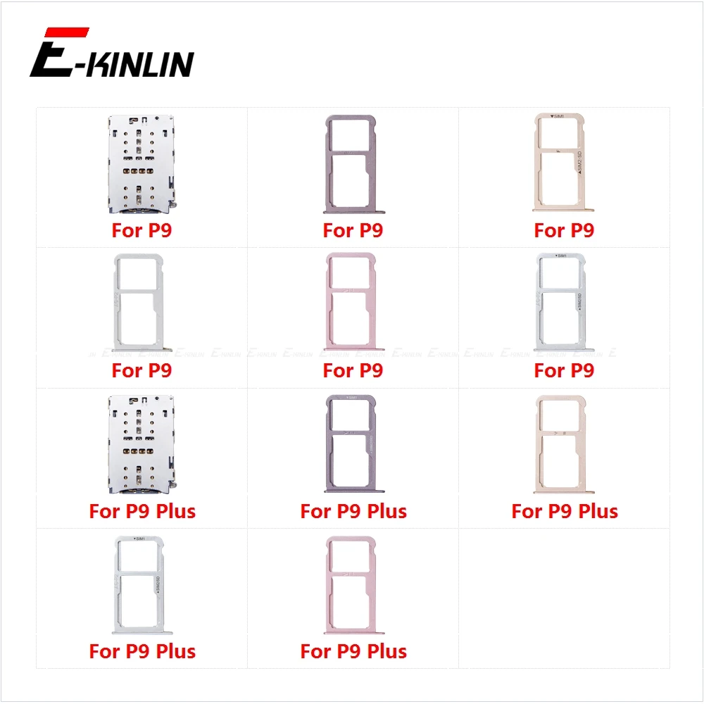 Micro SD Sim Card Tray Connector Holder Slot Reader Container Socket Adapter For HuaWei P9 Plus VIE-AL L09 L29 Replacement Parts