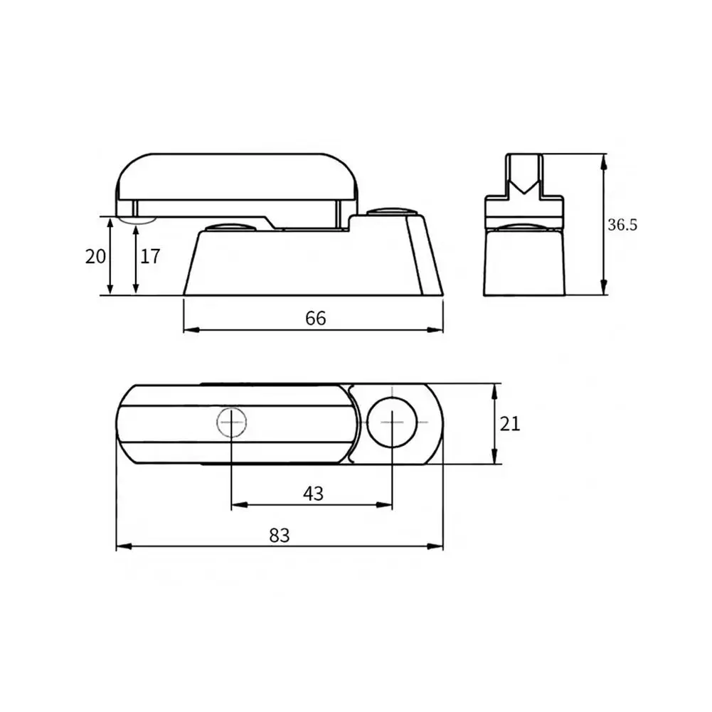 Aluminum Alloy T-type Door And Window Safety Lock White Hardware Lock Latch Contains No Screws Household Tool