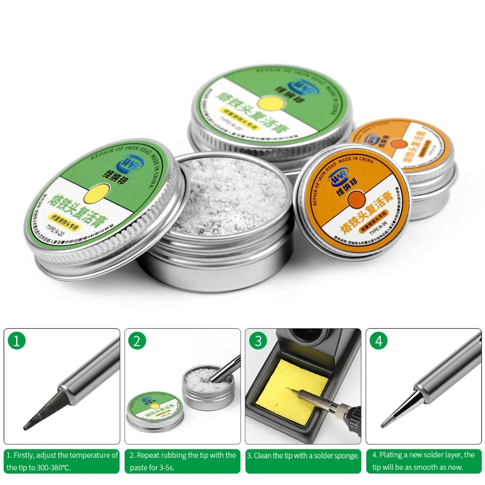 Lead-Free Soldering Iron Tip Refresher Solder Tip Resurrection Cream for Oxide Welding Sting Clean Paste Repair Tools