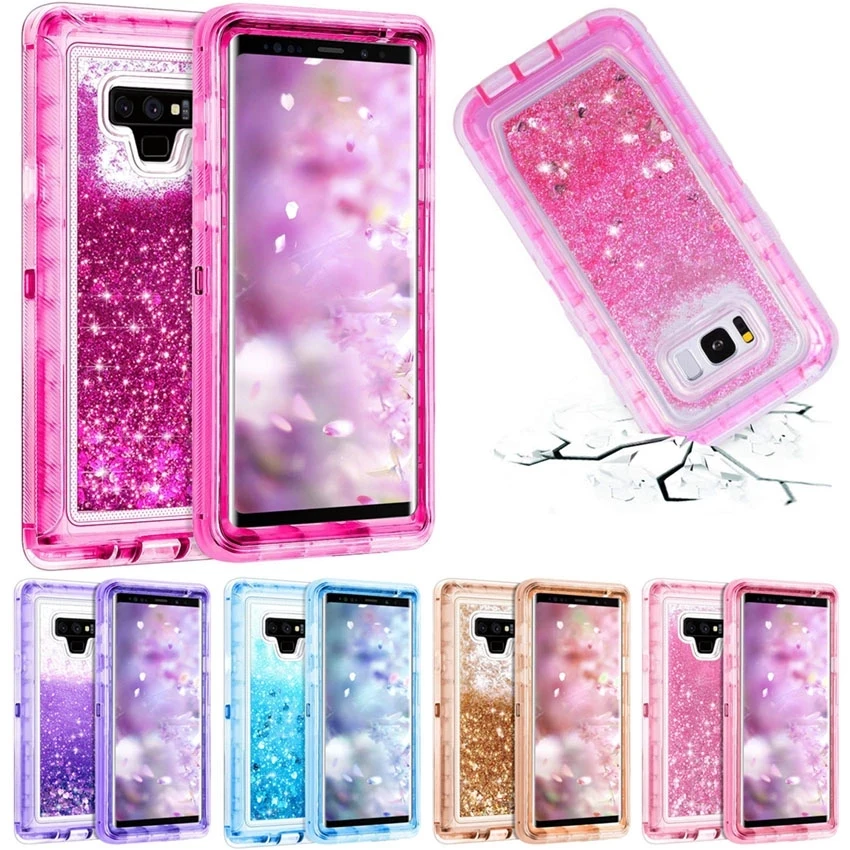 For Samsung Galaxy S21 S20 S22 S23 Ultra S10 S23Plus Note 20 10Plus Heavy Duty Protect Quicksand Armor Case