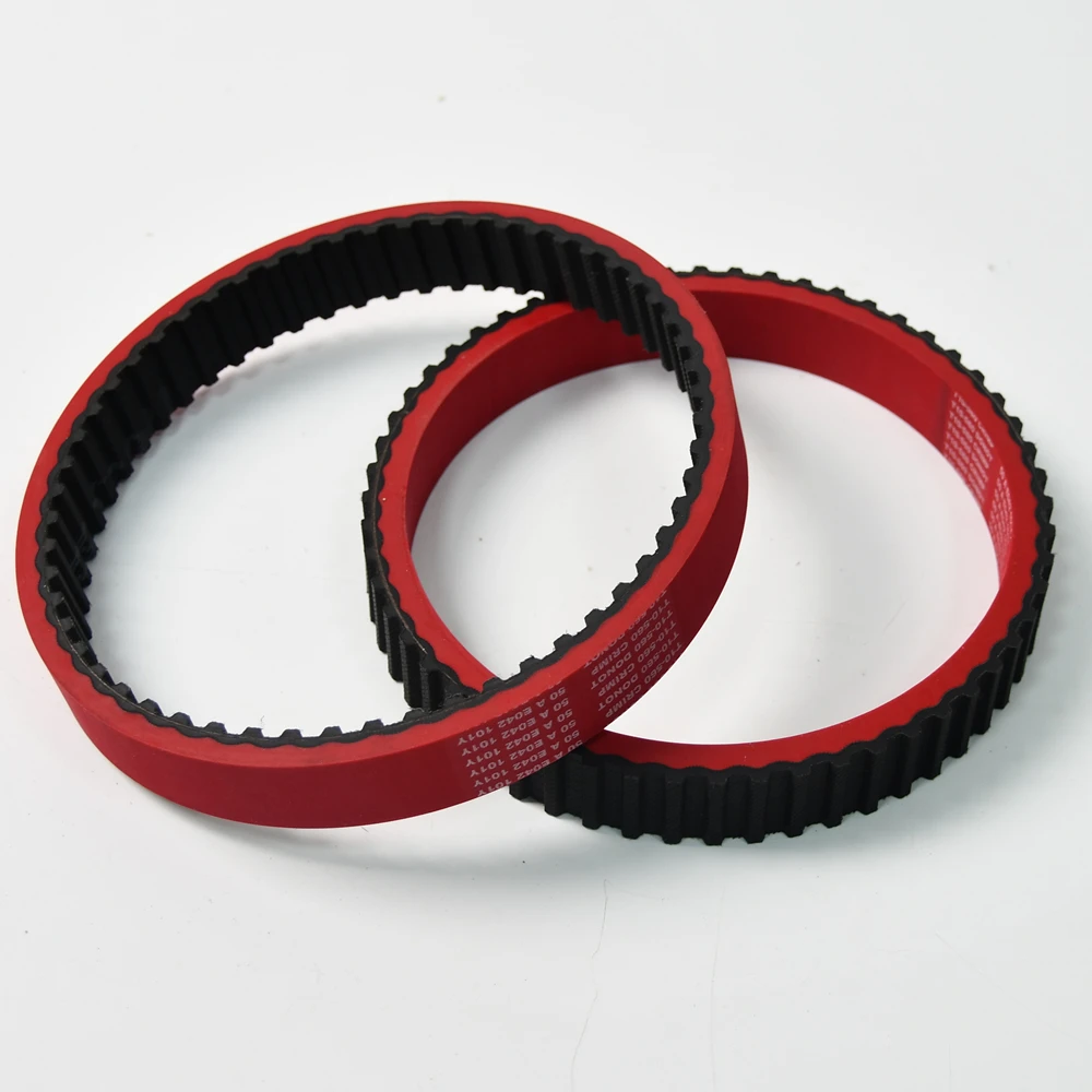 Food Grade Timing Belt Factory Direct T10-560/660 Red Rubber For VFFS Packing Machine Heat Resistant Open Ended Synchronous