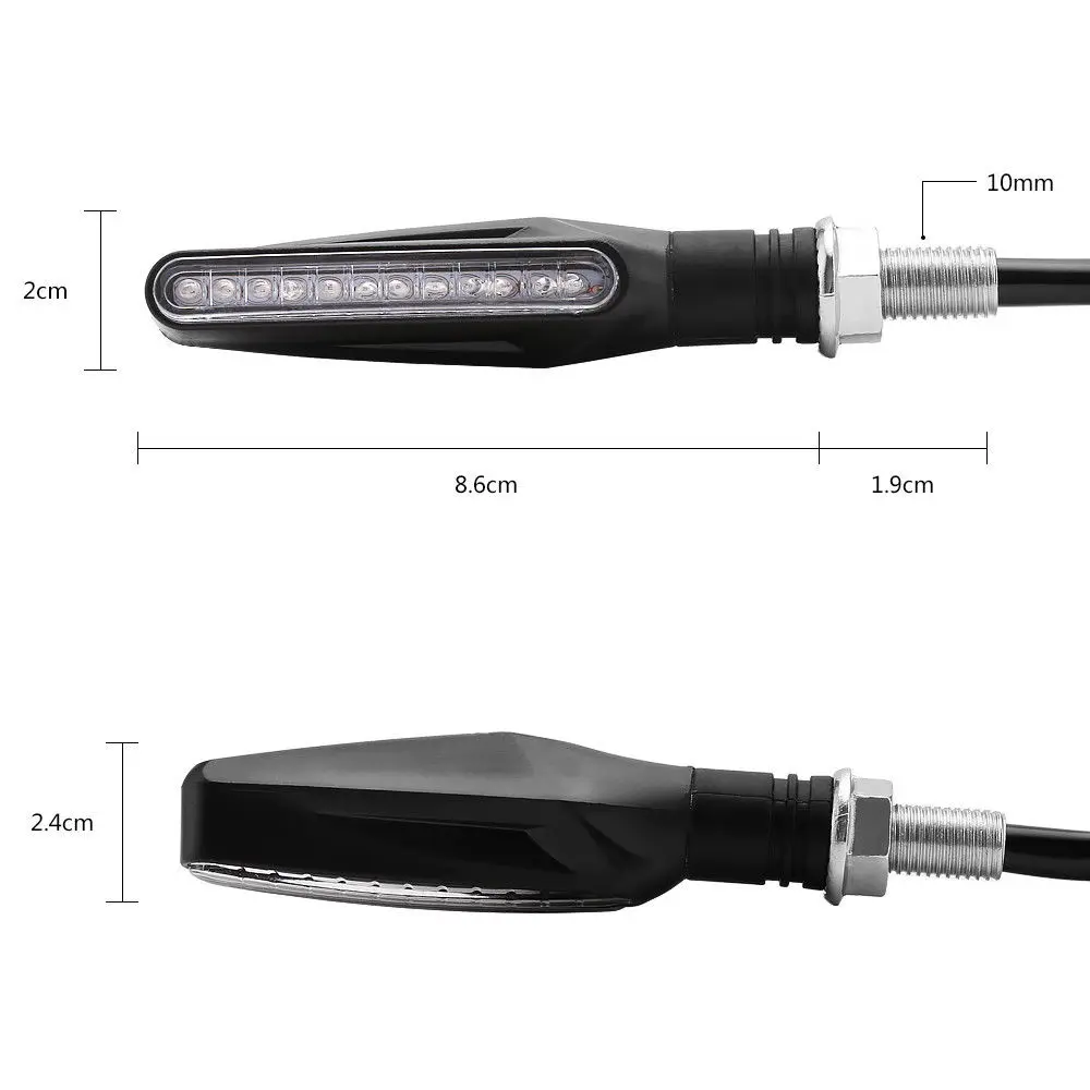 Señal de giro Universal LED para motocicleta, intermitente ámbar secuencial a prueba de agua IP68, 12v, accesorios de luces traseras, 4 piezas